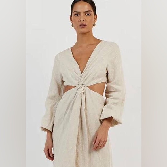 Dissh Dresses | Dissh Tina Maxi Dress in Natural Linen - Picture 2 of 7